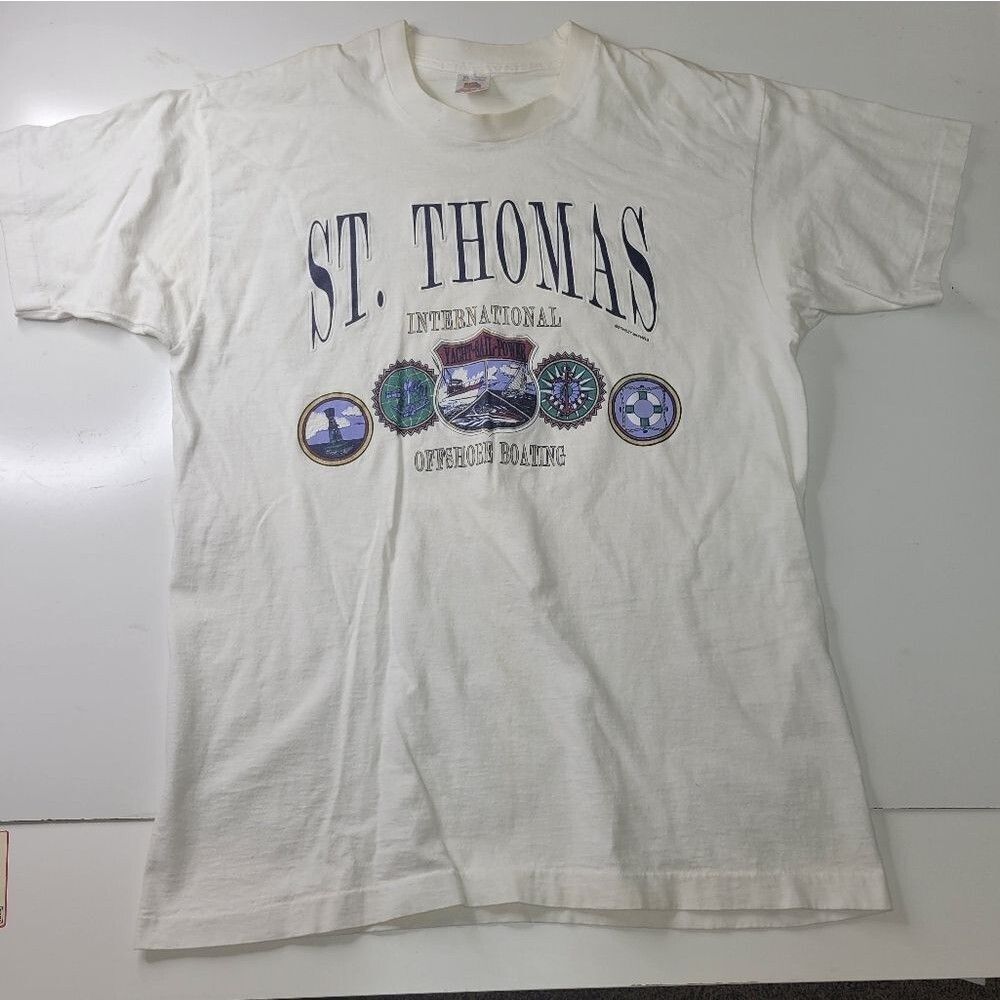 VTG STANLEY MICHAELS FOTL St Thomas Offshore Boating NAUTICAL VINTAGE TSHIRT XL
